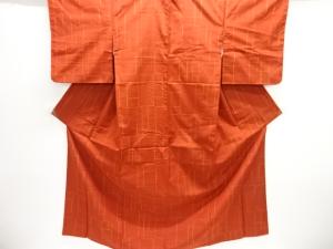 枡模様織り出し手織り節紬着物